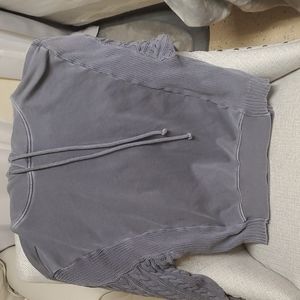 Blue grayish semi knitted cotton sweater